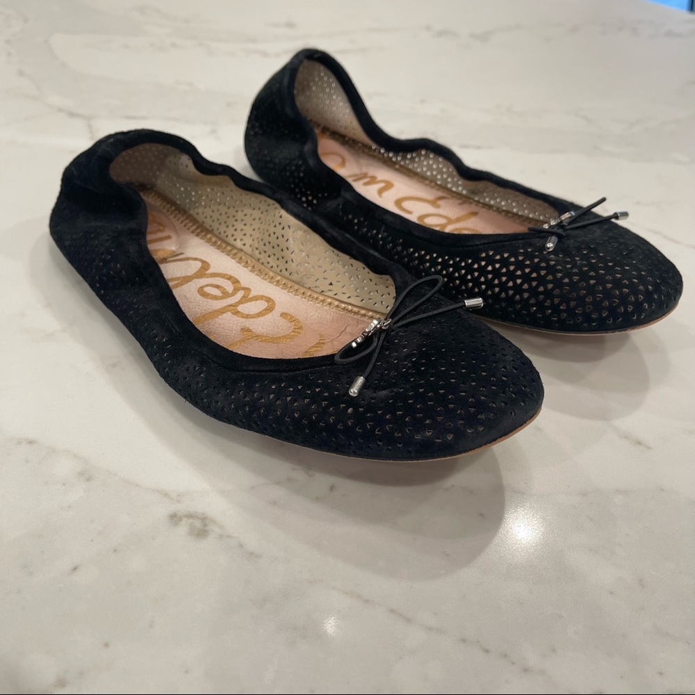🎉HOST PICK🎉 Sam Edelman black suede Felicia ballet flats - Picture 2 of 14